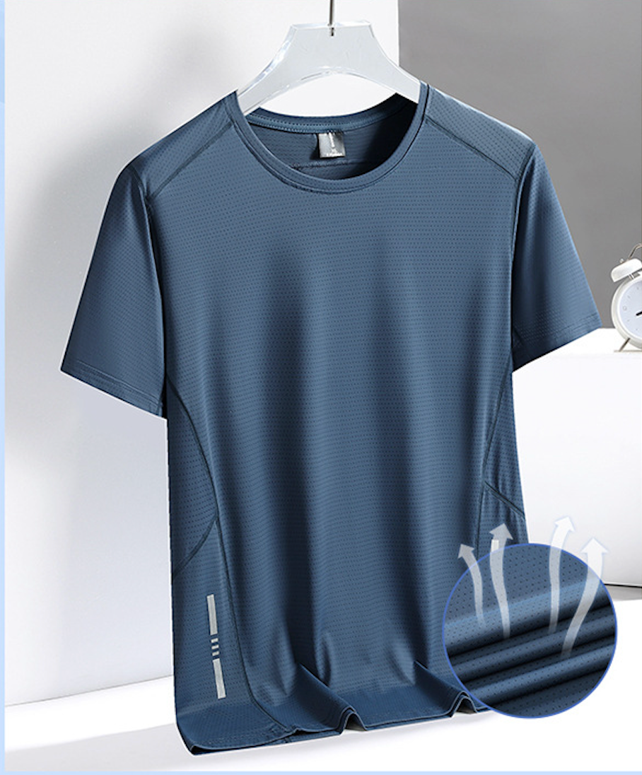 Men’s Quick-Dry Ice Silk Breathable Short-Sleeve T-Shirt