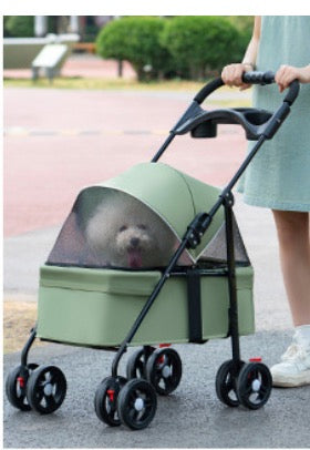 Full cover foldable pet stroller