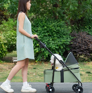 Full cover foldable pet stroller