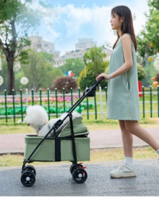 Full cover foldable pet stroller