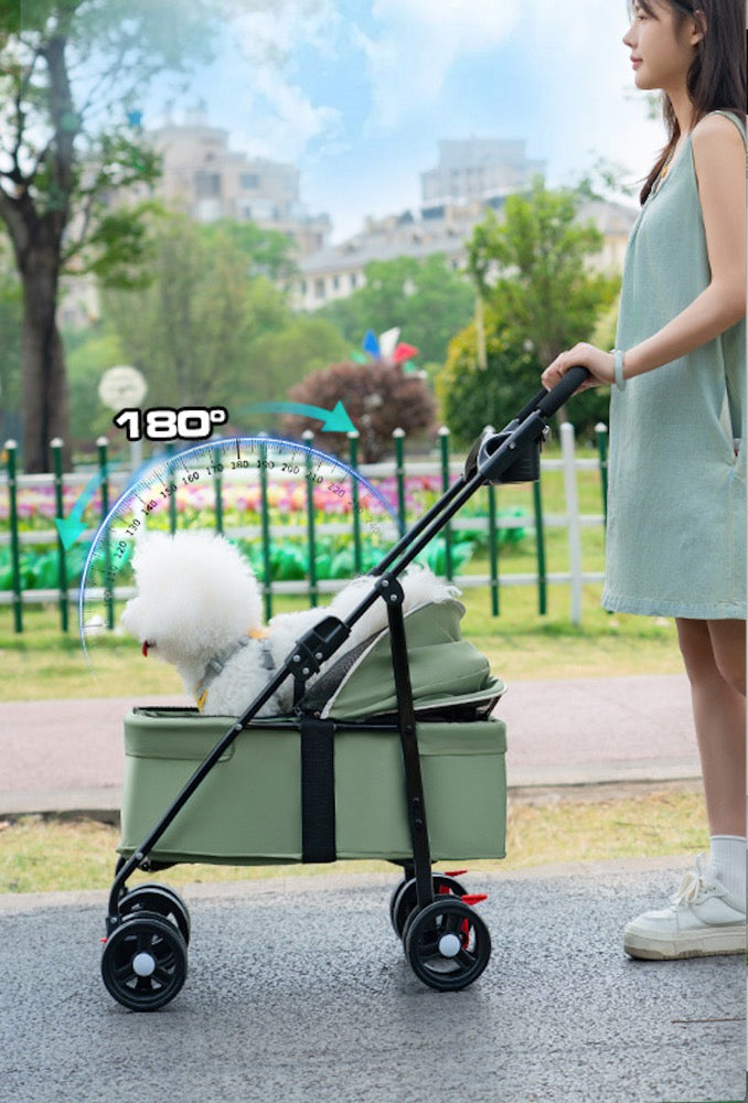 Full cover foldable pet stroller