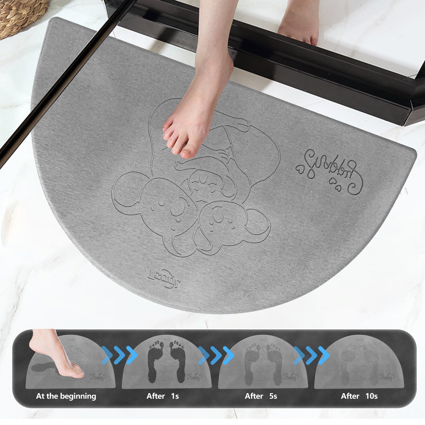 Bathroom diatomite mat