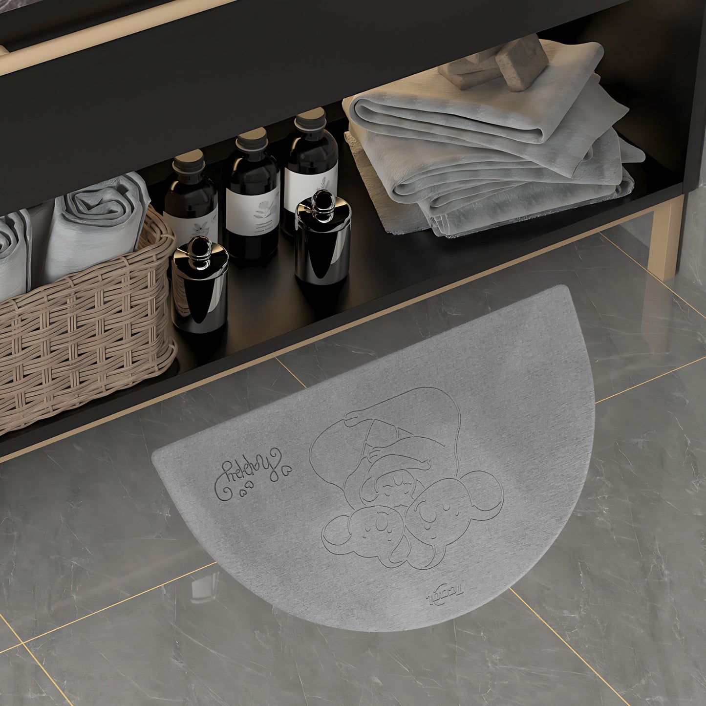 Bathroom diatomite mat