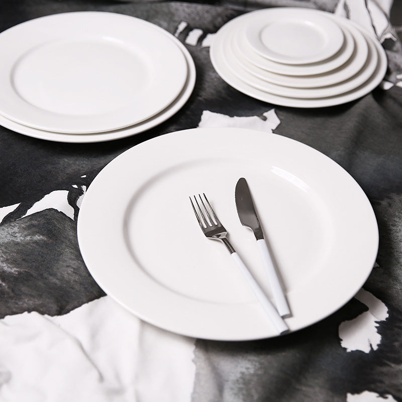 White Plate Porcelain Round- small/ large