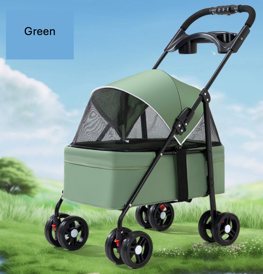 Full cover foldable pet stroller