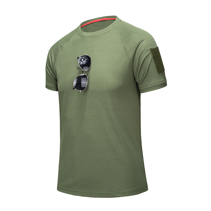 Men’s Summer Elastic Round Neck Sports T-Shirt –
