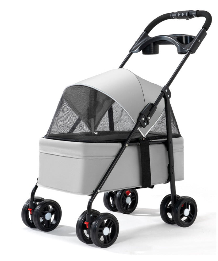 Full cover foldable pet stroller