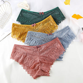 Sexy Women's mid-waist lace panties