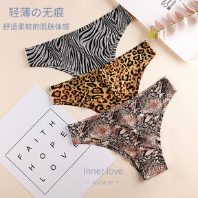 women's seamless leopard print briefs 