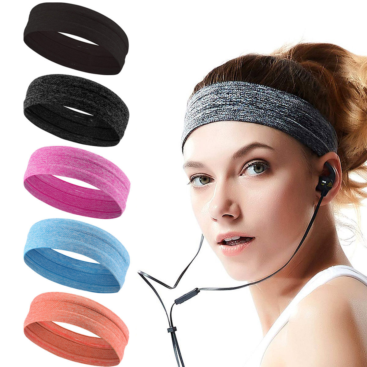 Non-slip silicone sports hairband