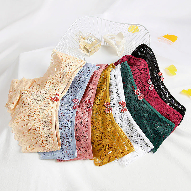 Sexy Women's mid-waist lace panties