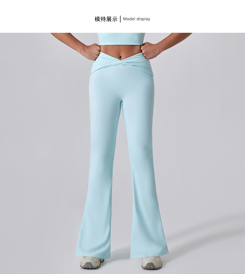 Women's hip-lifting wide leg sports pants