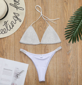 Hot Selling Pure Color diamond split Bikini