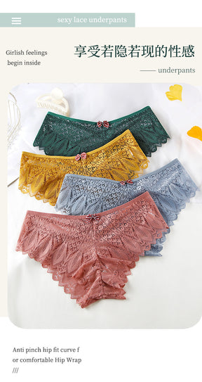 Sexy Women's mid-waist lace panties