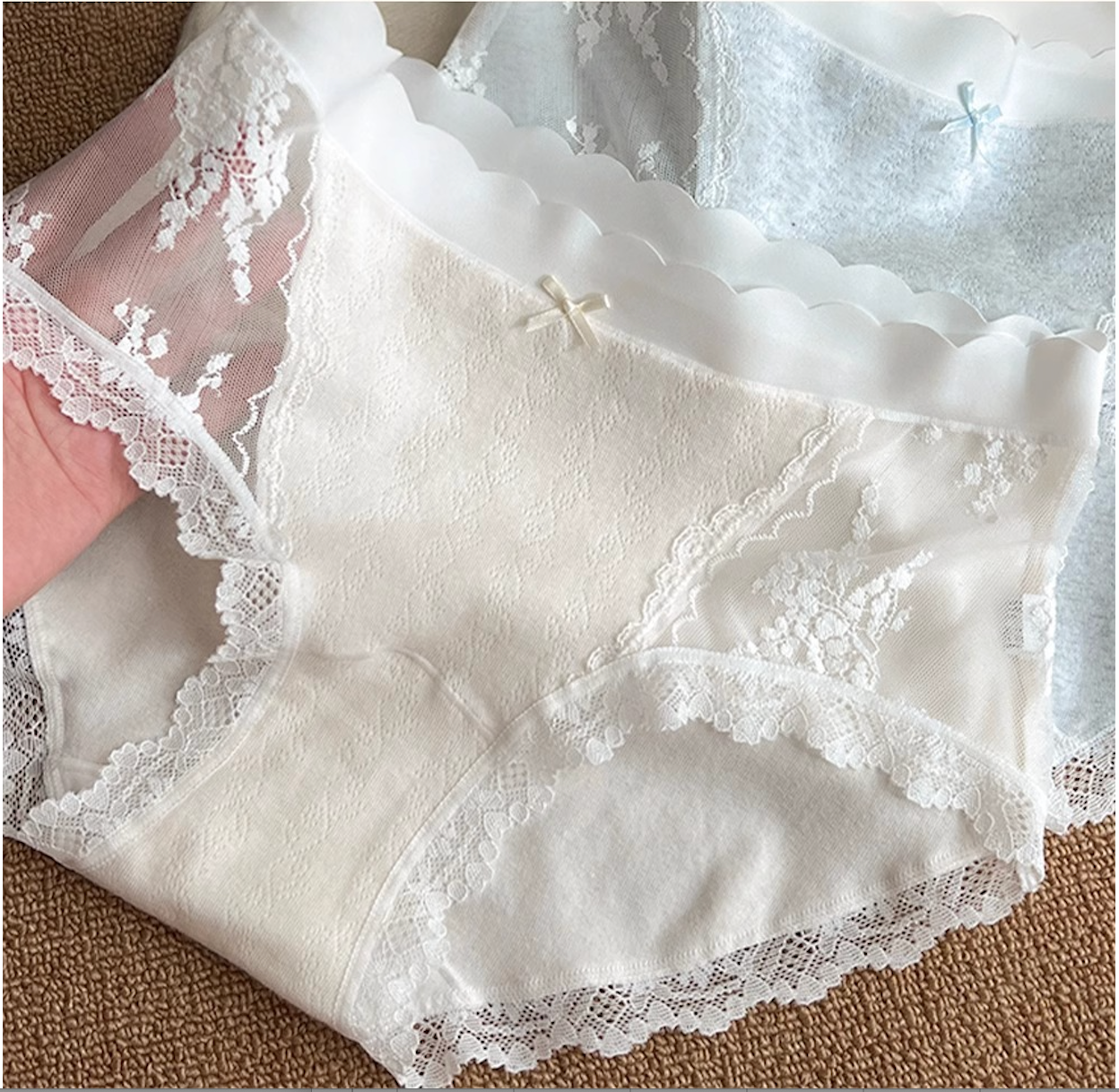 Twilight Camellia Women's antibacterial cotton lace underwear