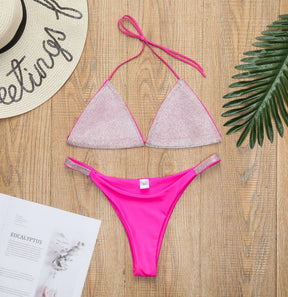 Hot Selling Pure Color diamond split Bikini