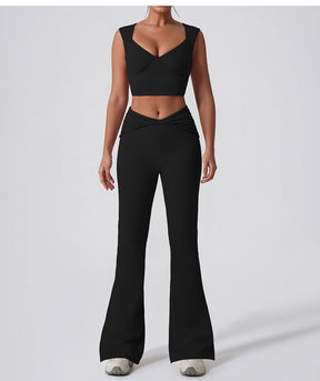 Women's hip-lifting wide leg sports pants