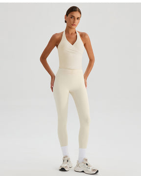 Women's v-neck sports bra top  Push-Up Support
