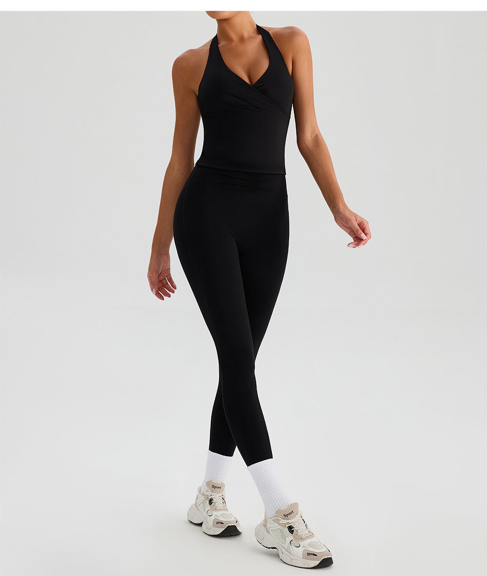 Women's v-neck sports bra top, Push-Up Support