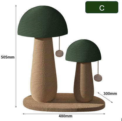 Sisal cat scratching mushroom shape