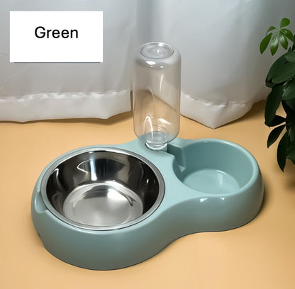 Dual-purpose pet water and food dispenser for cats and dogs