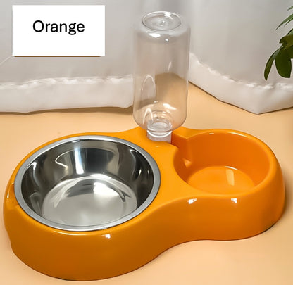 Dual-purpose pet water and food dispenser for cats and dogs