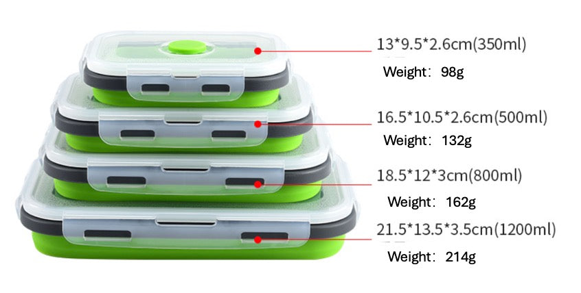 Silicone foldable lunch box /container *4 pcs