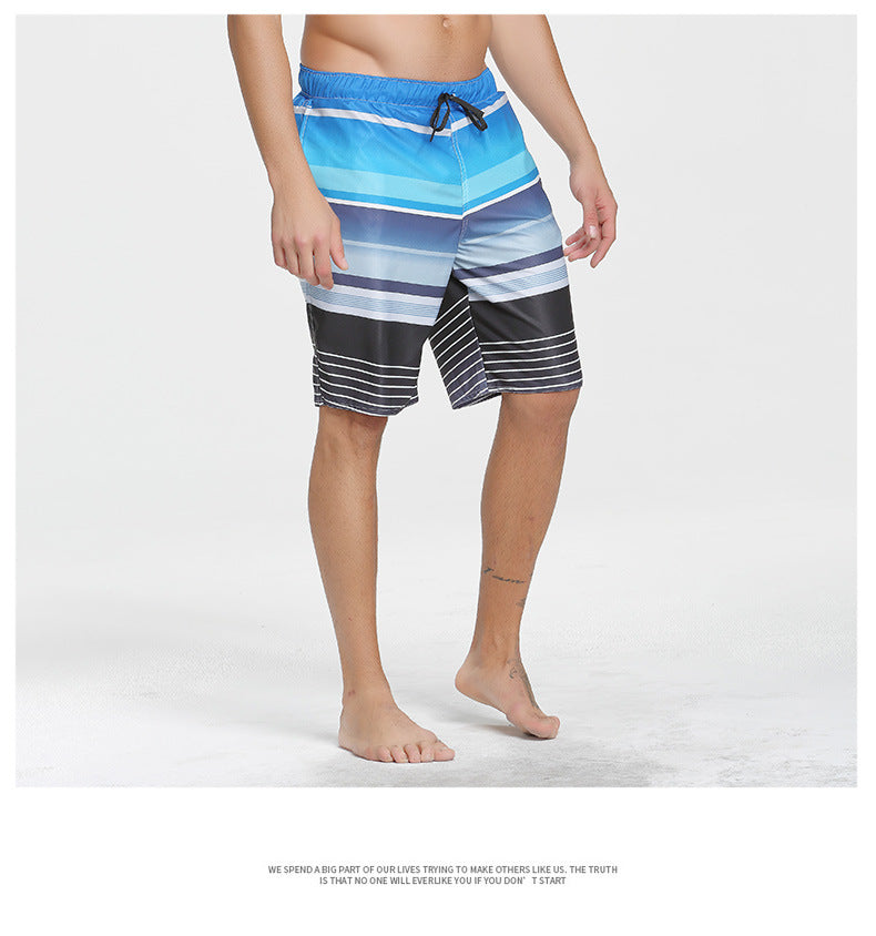 Men’s Quick-Dry Beach Shorts – Loose Fit Five-Point Swim Trunks (Plus Size Available)