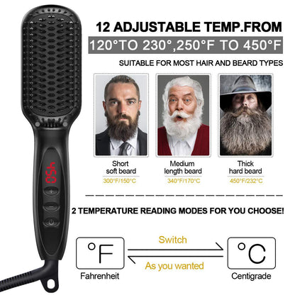 Power straightener brush for man