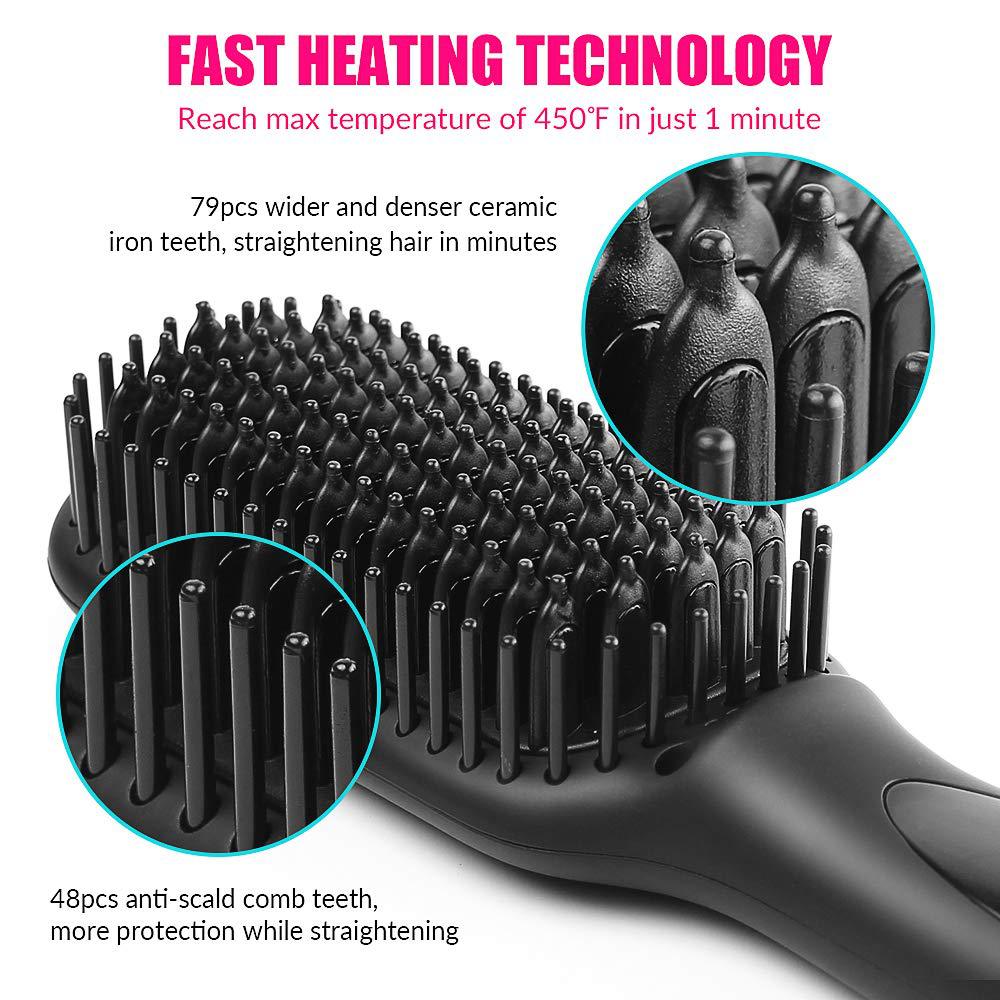 Power straightener brush for man