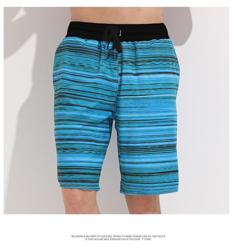 Men’s Quick-Dry Beach Shorts – Loose Fit Five-Point Swim Trunks (Plus Size Available)