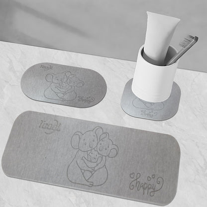 Bathroom diatomite mat set