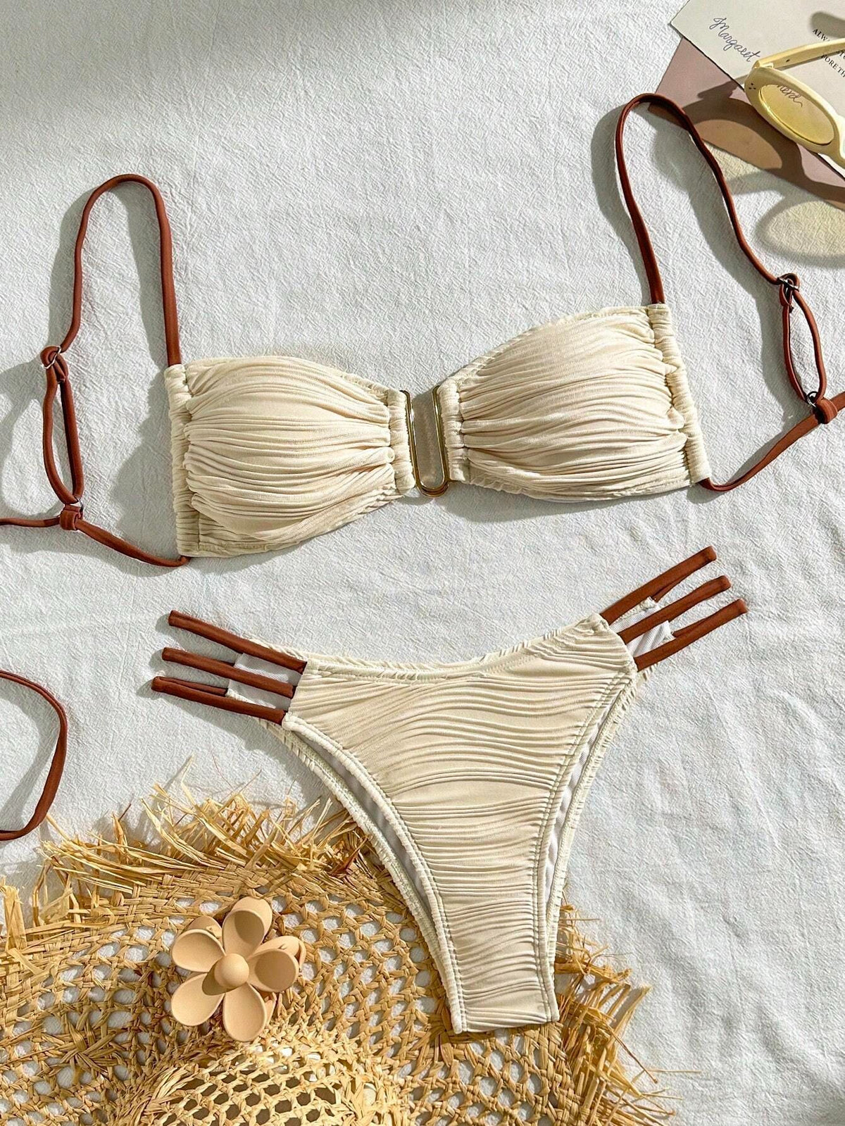 Sexy Cut Out Special Fabric Split Bikini