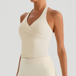 Women's v-neck sports bra top, Push-Up Support