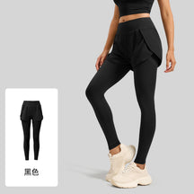 Faux Two-Piece Pocket Sport Pants/Leggings