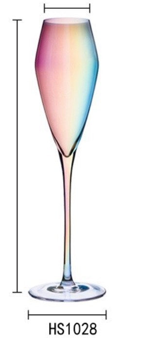 Rainbow Glass Champagne Flute