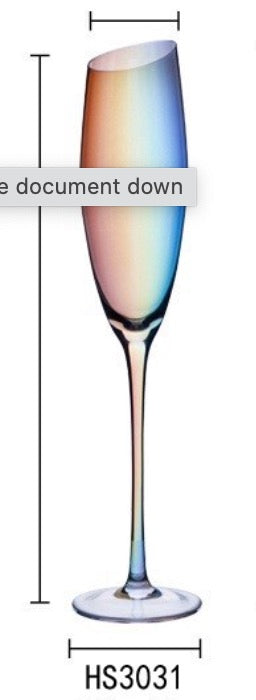 Rainbow Glass Champagne Flute