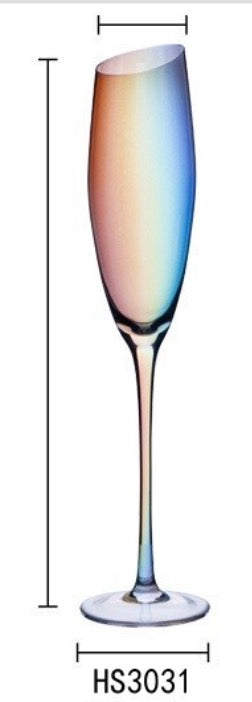 Rainbow Glass Champagne Flute