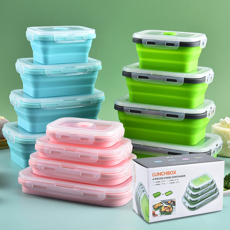 Silicone foldable lunch box /container *4 pcs