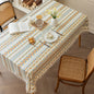 Bohemian style cotton-linen tablecloth