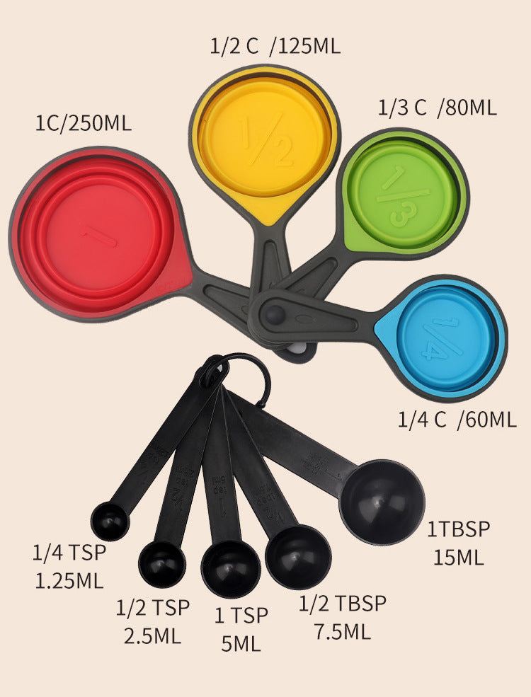 Silicone foldable measuring cup