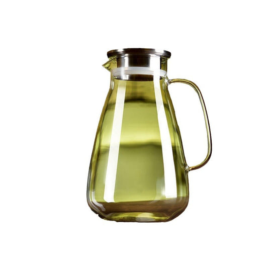 Glass Waterpot with metal lip