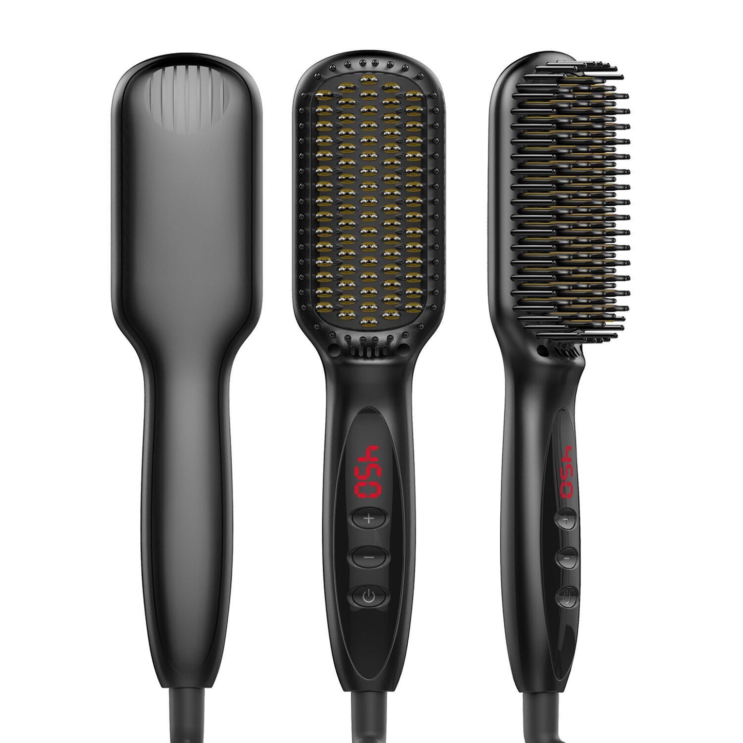 Power straightener brush for man