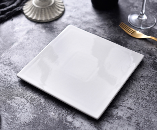 White Plate Porcelain squre- small/ large