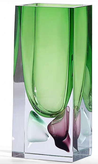 glass green vase