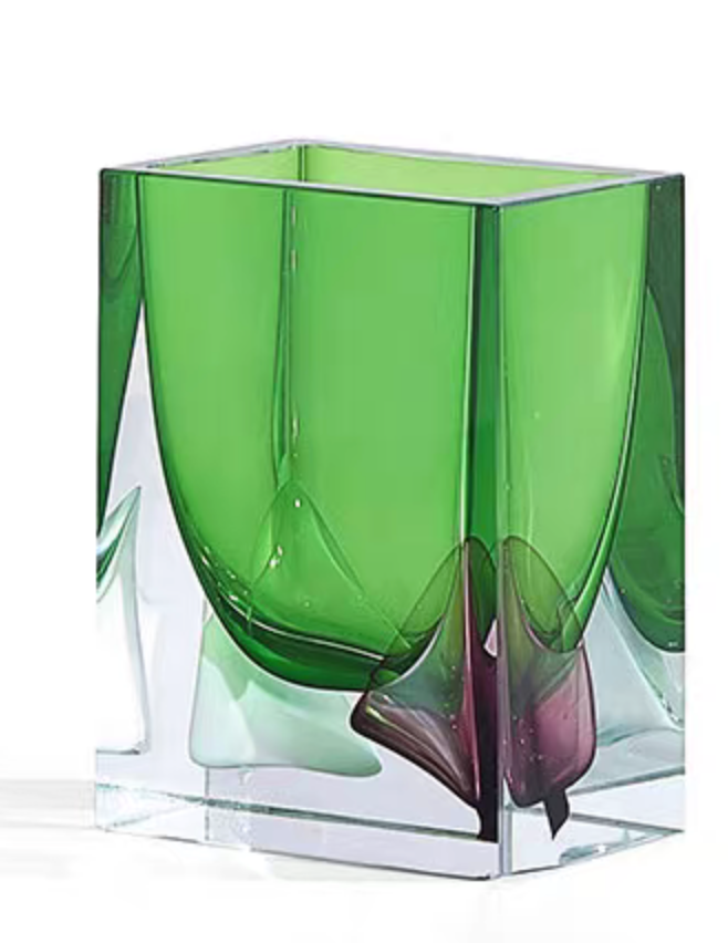 glass green vase