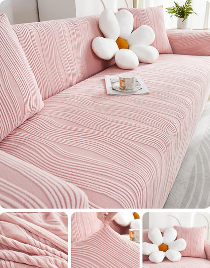 Raised flannel elastic sofa cover