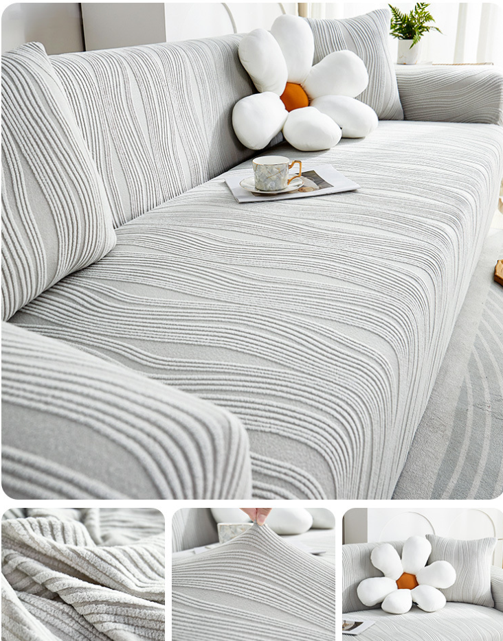 Raised flannel elastic sofa cover