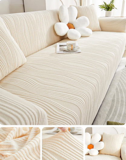 Raised flannel elastic sofa cover