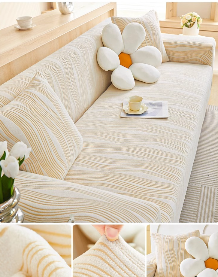 Raised flannel elastic sofa cover